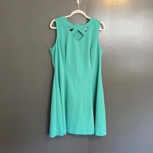Teal dress with cross front